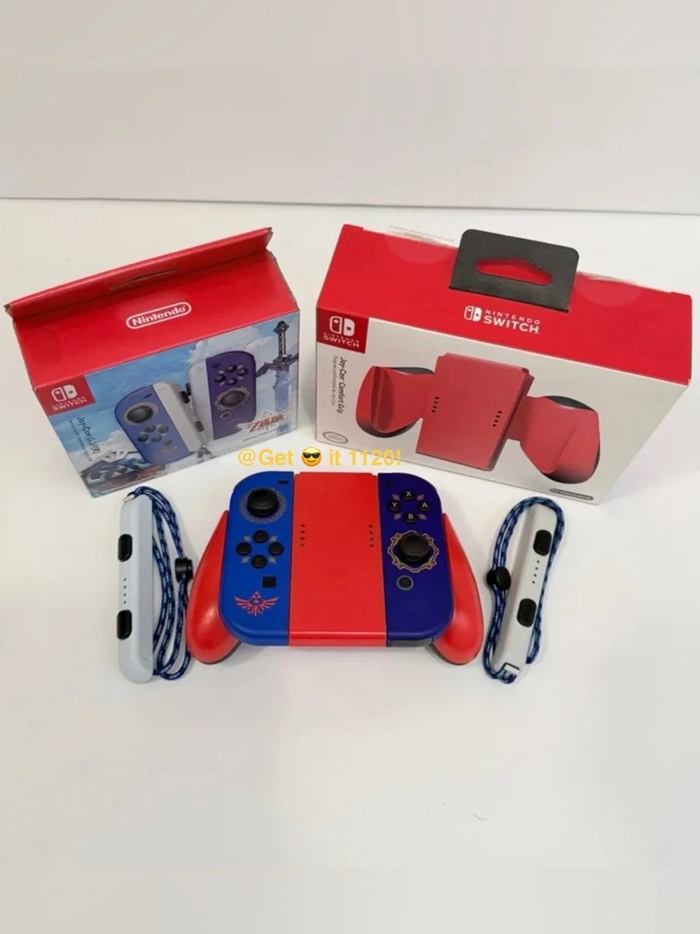 Bundle Nintendo Switch Joy-Con (L)(R) Zelda + Joy Con Comfort Grip & Charging